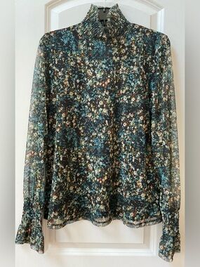 Adyson Parker Smocked Neck Floral Blouse
